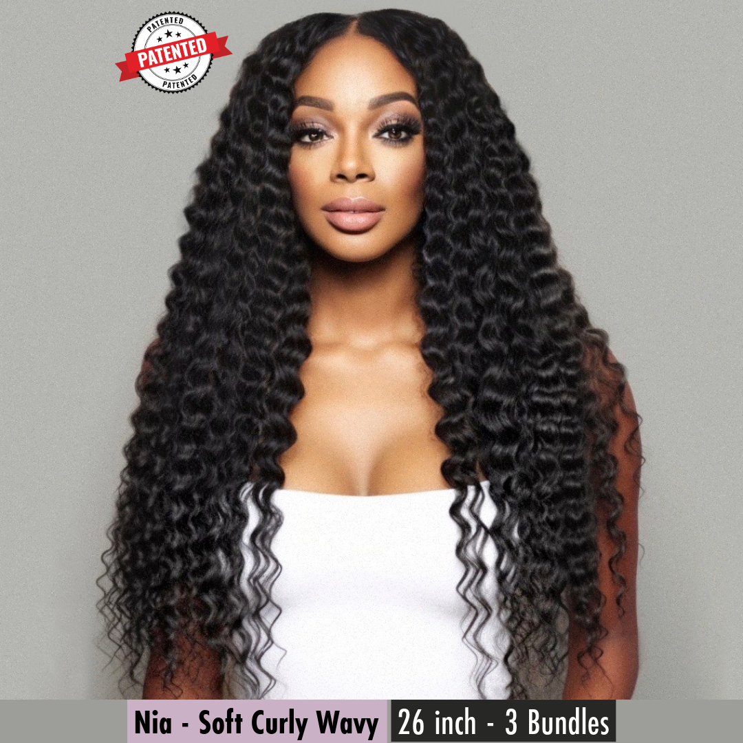 Nia (Loose Curly) - Virgin Burmese Hair - InVisiRoot® Clip-ins (AKA TrueRoot™ Clip-ins)