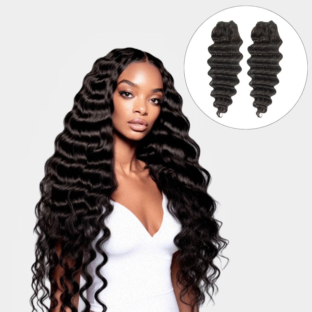 2 Weft Bundle: Dominique Cambodian Deep Body Wavy - Traditional Weft Bundles