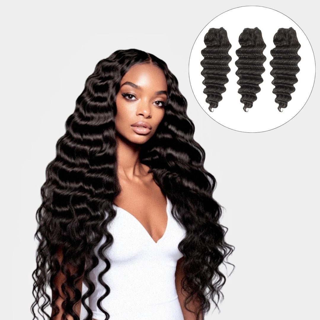 3 Weft Bundle: Dominique Cambodian Deep Body Wavy - Traditional Weft Bundles